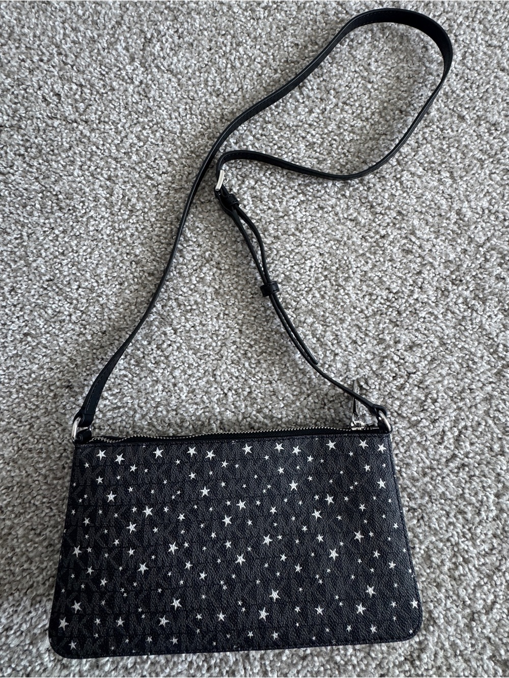 Michael Kors Black Star Print Crossbody Pouch - Picture 2 of 6
